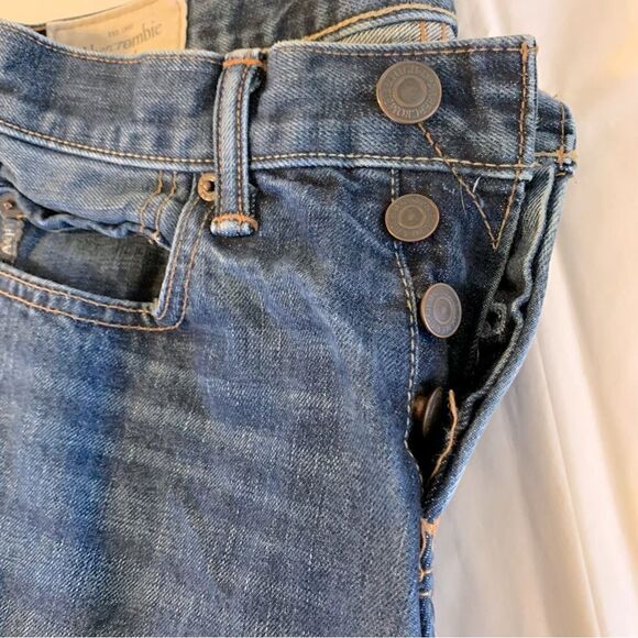 Abercrombie & Fitch Jeans No Stretch Straight Leg Button Up 28x30 - Picture 3 of 9